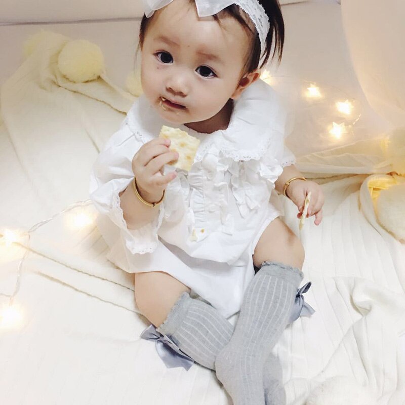 Meisjes Kind Sokken Lint Boog Katoen Zachte Half Meisjes Sok Baby peuter Prinses Mooie Knie Sokken Kids Sokken Katoen 0 Tot 6 T
