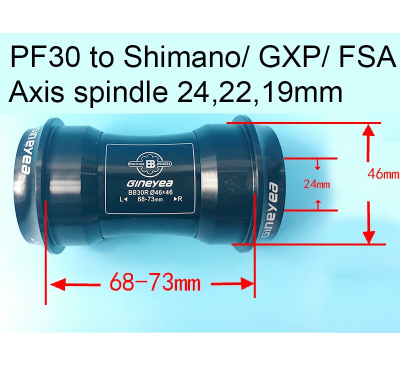 Gineyea trapas fiets BB30 PF30 BB86 BB92 B79 BB386 voor shimano voor sram gxp druk fit bearing 24mm 22 19 mm 42mm 46 MTB