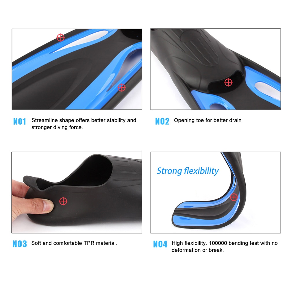 Beroep duikvinnen flippers walvis volwassen flexibel comfort zwemvinnen dompelbaar zwemmen snorkelen voet watersport