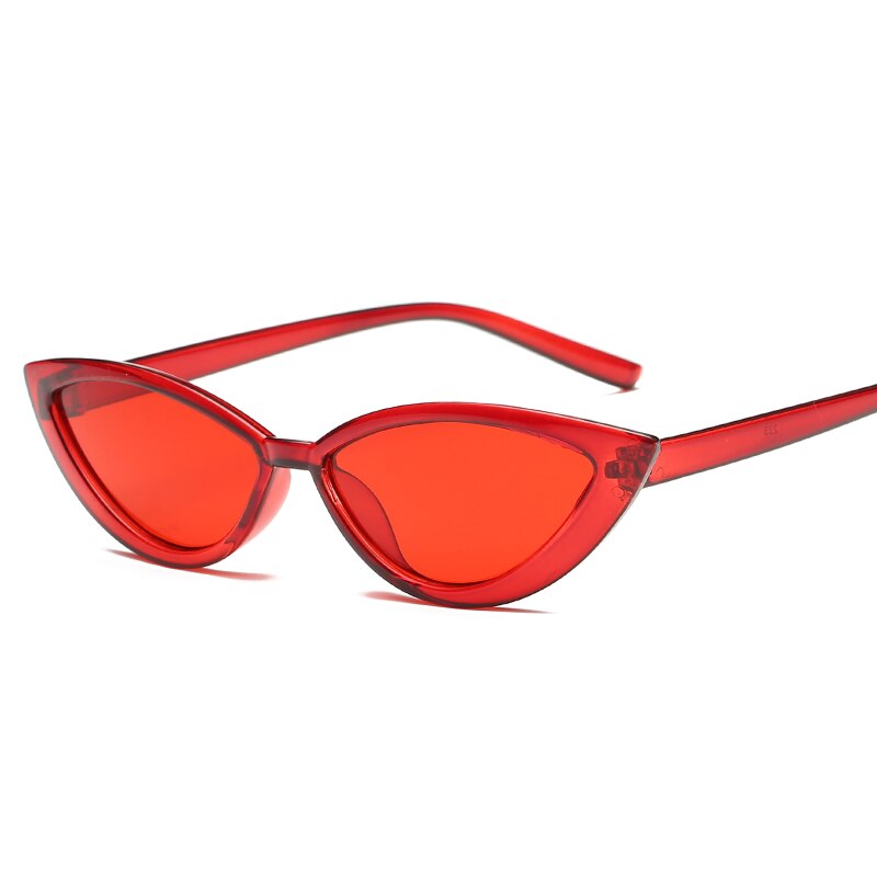 Gafas de sol con montura transparente de estilo de ojo de gato COOYOUNG, accesorios de verano rojos para mujer, gafas de sol femeninas a la para la playa UV400