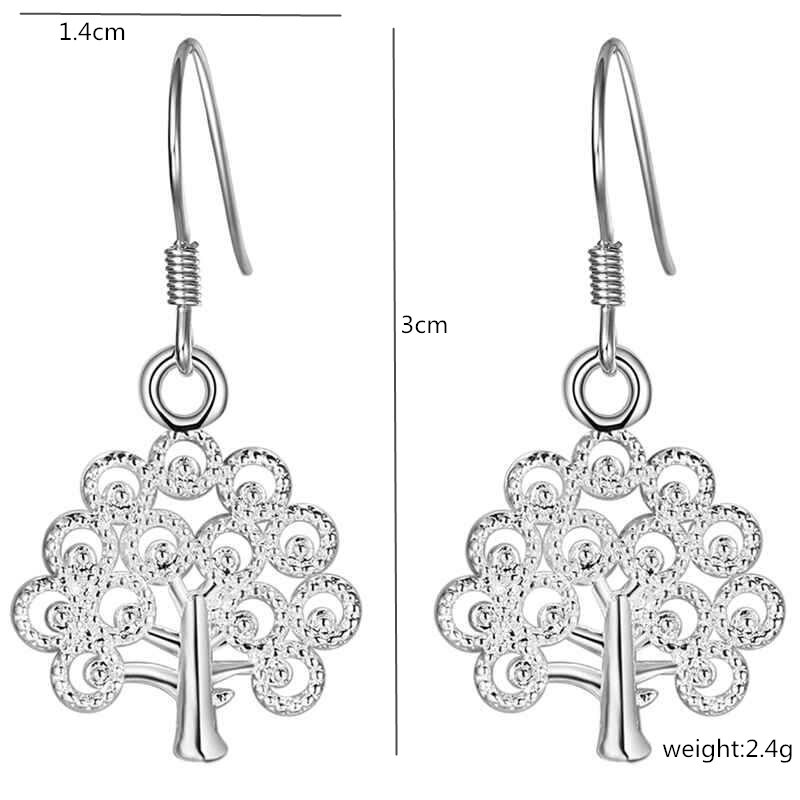 Sinta S925 Sterling Zilveren Oorbellen Silvertree Crystal Casual Earring Voor Vrouwen Verjaardag: Default Title