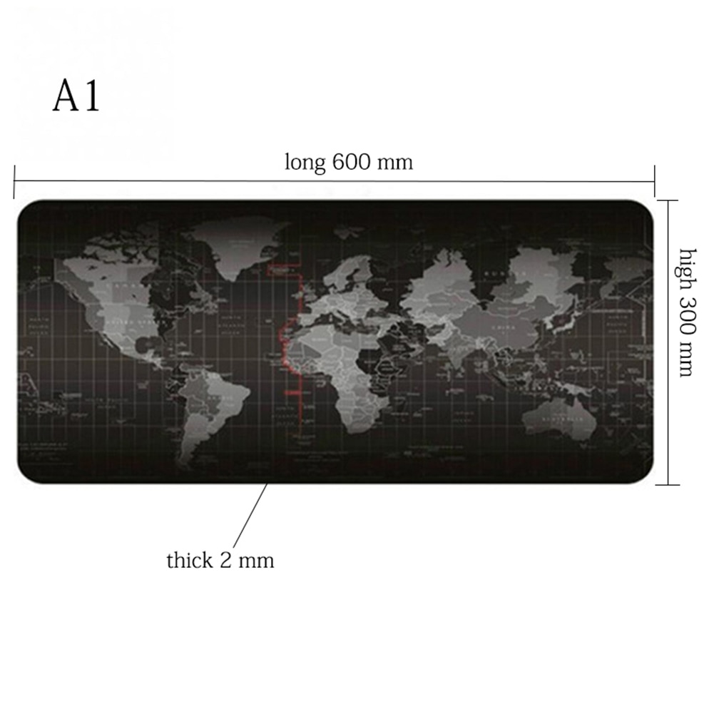 Gaming Mouse Pad RGB Large Mouse Pad Gamer Old World Map Notebook Computer Mousepad Mats Office Desk Resting Surface Mat Game: 600x300x2mm