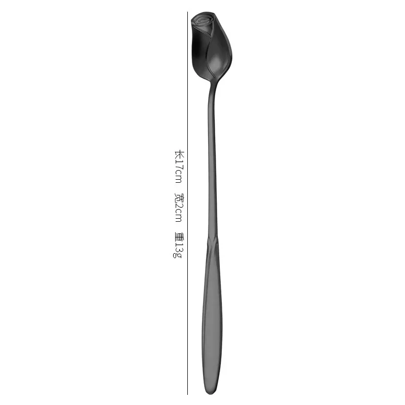 Long Handled Teaspoons Stainless Steel Coffee Spoon Ice Cream Dessert Tea Stirring Spoon for Picnic Kitchen Tableware Bar Tools: VIOLET/紫罗兰