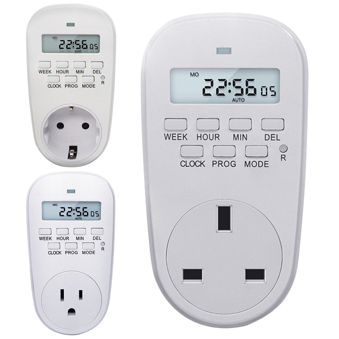 Digital Timer Switch Programmable Adjustable Setting of Clock/On/Off 7 Days Time Energy Saving Smart Power Socket for Home