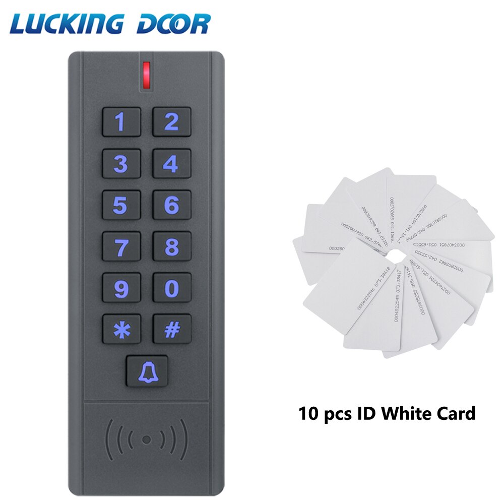 RFID Access Control System Device Machine 1000 User Wiegand input and output 125Khz RFID Proximity Entry Door IP67 Waterproof: A9 10 card