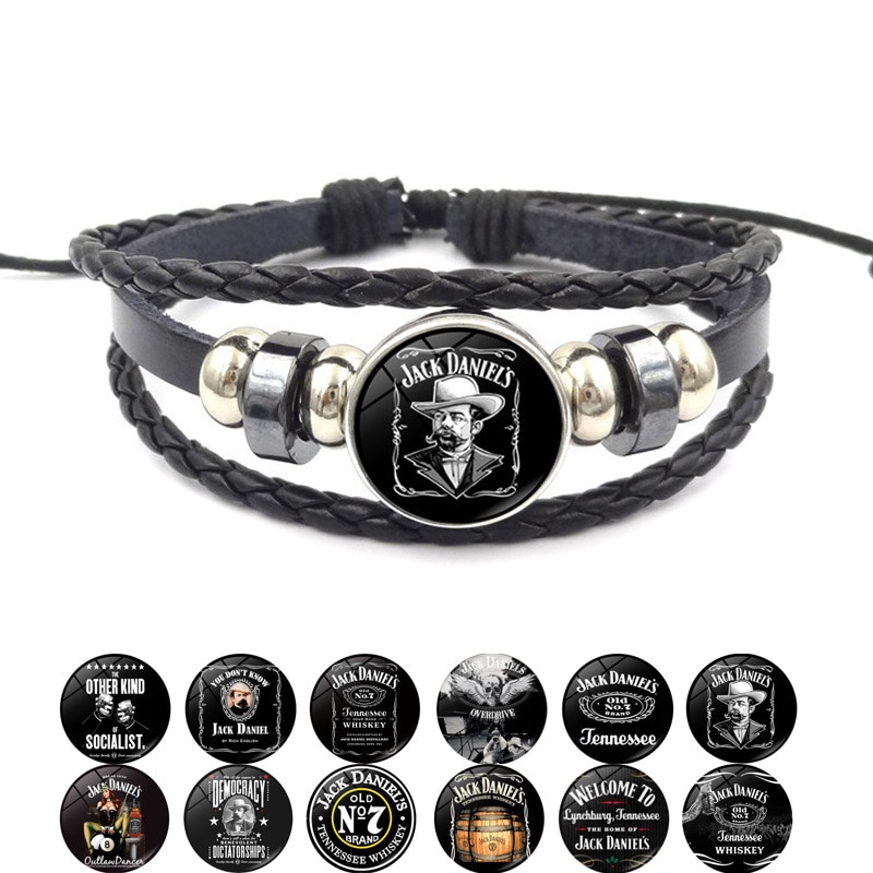 Products Accessories Jack Daniels Time Stone Braided Bracelet Retro Handmade DIY Beaded Bracelet Multilayer Hand Jewelry