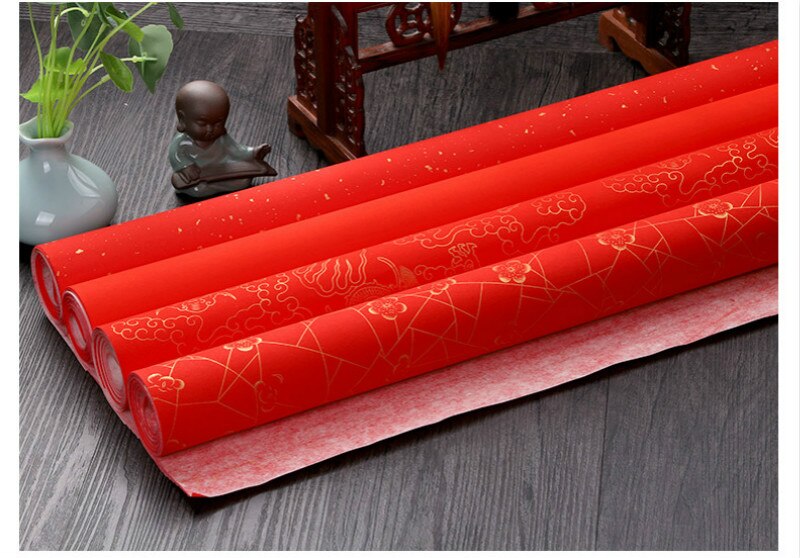 Papier de calligraphie du Festival du printemps chinois, 10 pièces, papier Xuan rouge épais, papier traditionnel du nouvel an chinois