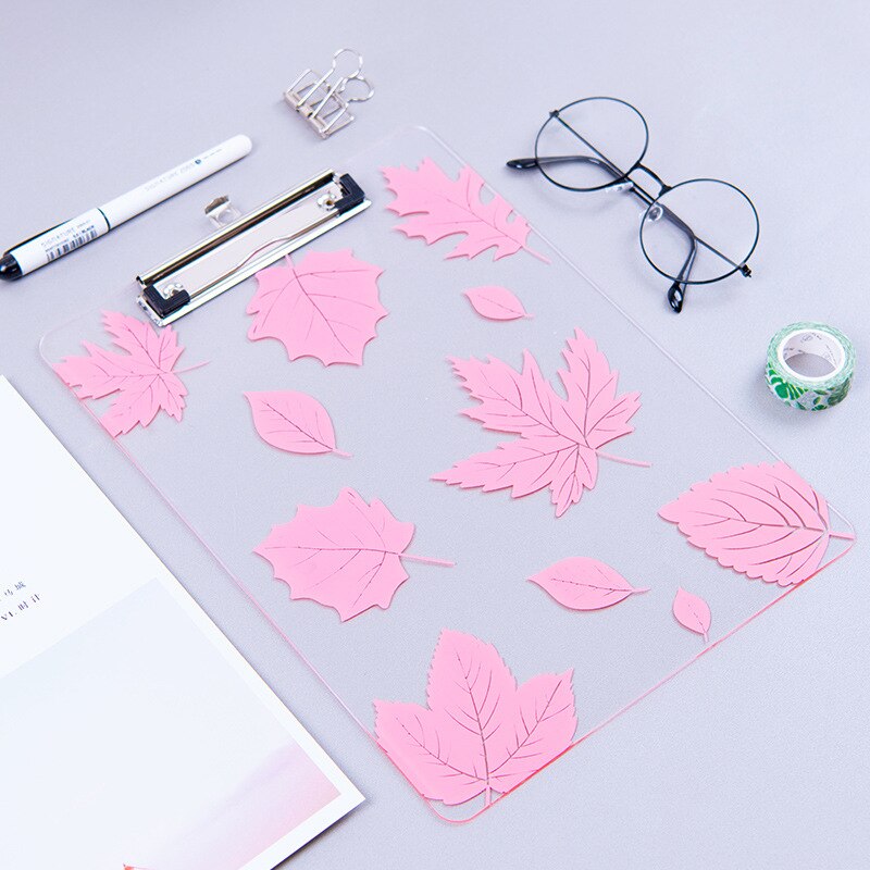 Acryl Klembord Transparante Board Clip A4 Papier Pad Backing Schrijven Map Filing Opslag Document Klem Kantoorbenodigdheden: Roze