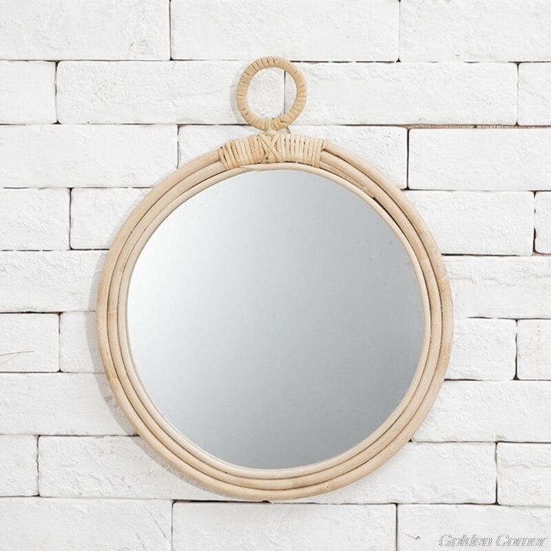 Rattan arte inovadora decoração homestay maquiagem espelho de vestir banheiro parede pendurado espelhos d23 20 dropshipping: 1