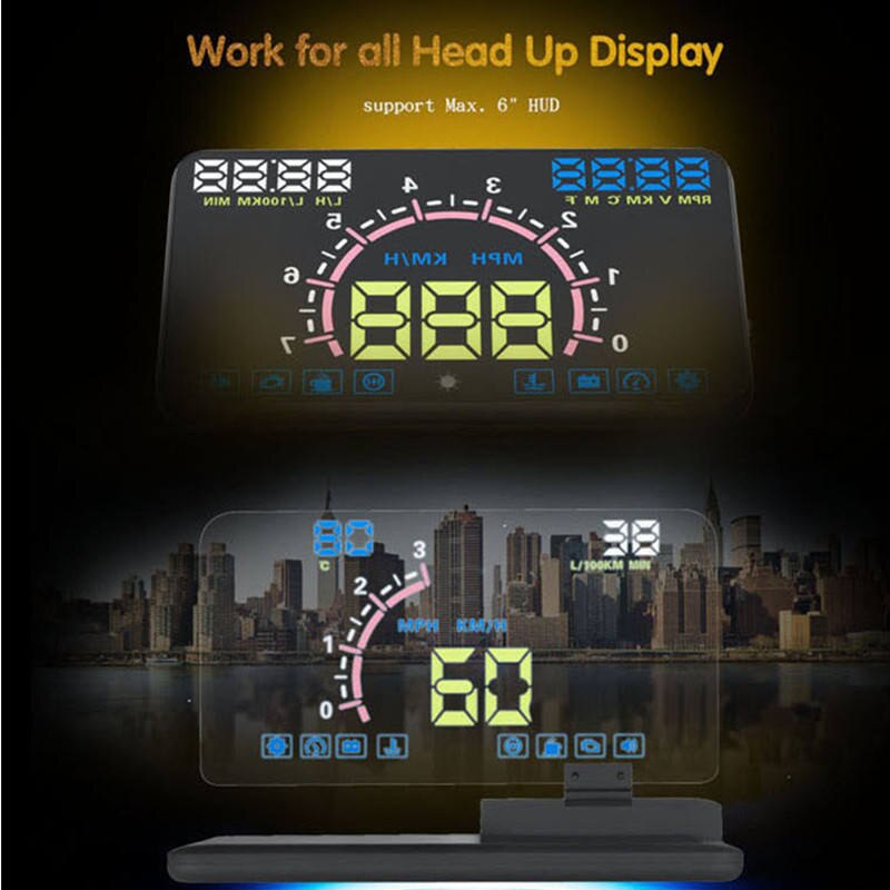 Universal Large 6 Inch Car HUD SUV Phone/GPS Navigation Holder Head Up Display Project Lens Bracket Support