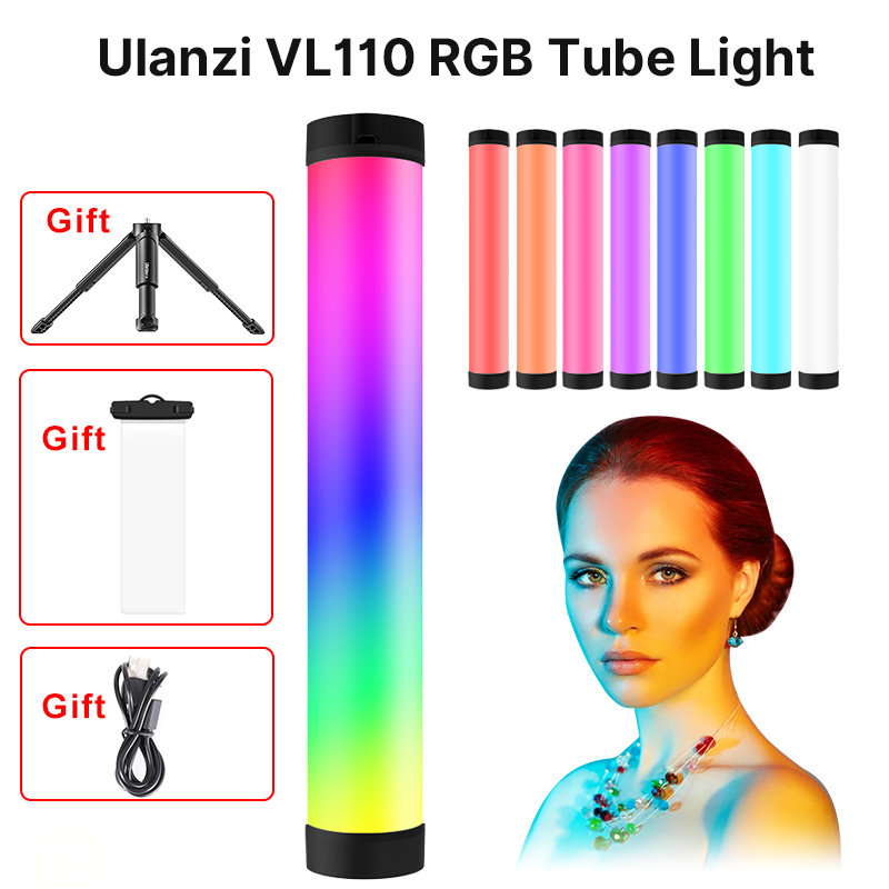 Ulanzi VL110 RGB Rohr Video Zauberstab Licht CRI95 Foto LED Stock Video Tragbare Studio Camping Füllen Licht mit Wasserdichte Tasche