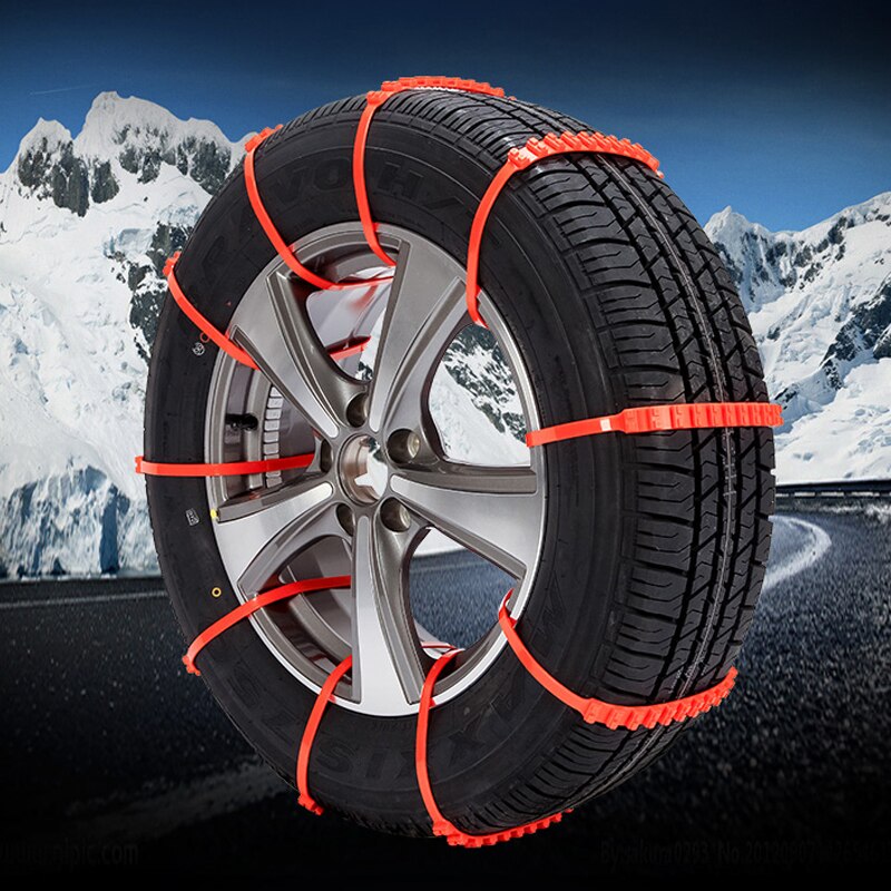 Vehemo orange til tilbehør sne kæde anti-glidekæder sne dæk bælte klatring mudder jorden vejbane sikkerhed køretøjer dæk