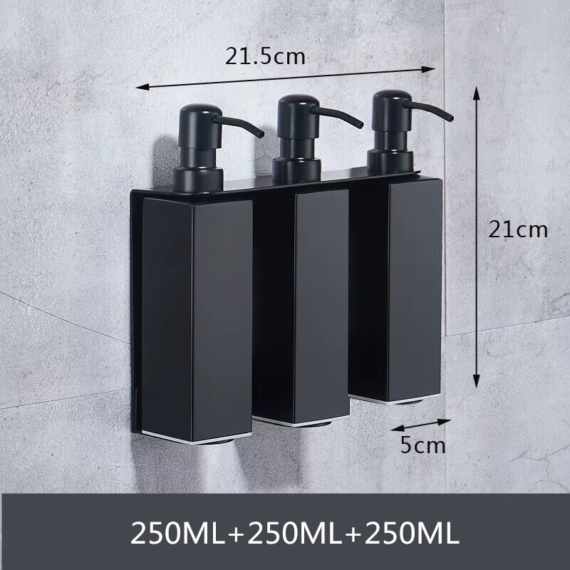 LIUYUE Soap Lotion Dispensers Black Stainless Steel Bathroom Accessories Square Bottle For Kitchen Sink Soap Lotion Dispenser