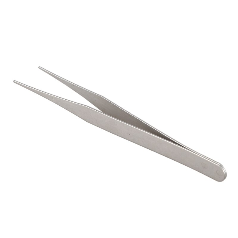 Fine Point Silver Tone Pointy Straight Tweezers 4 1/2"