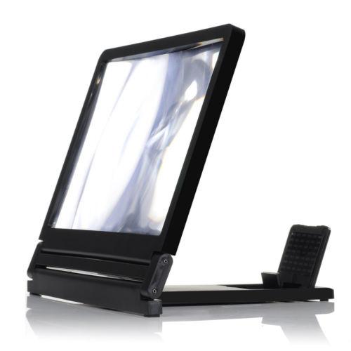 3D Mobile Phone Screen Magnifier HD Video Amplifier for Smartphone Stand Enlarger HD Video Magnifying Glass: Black