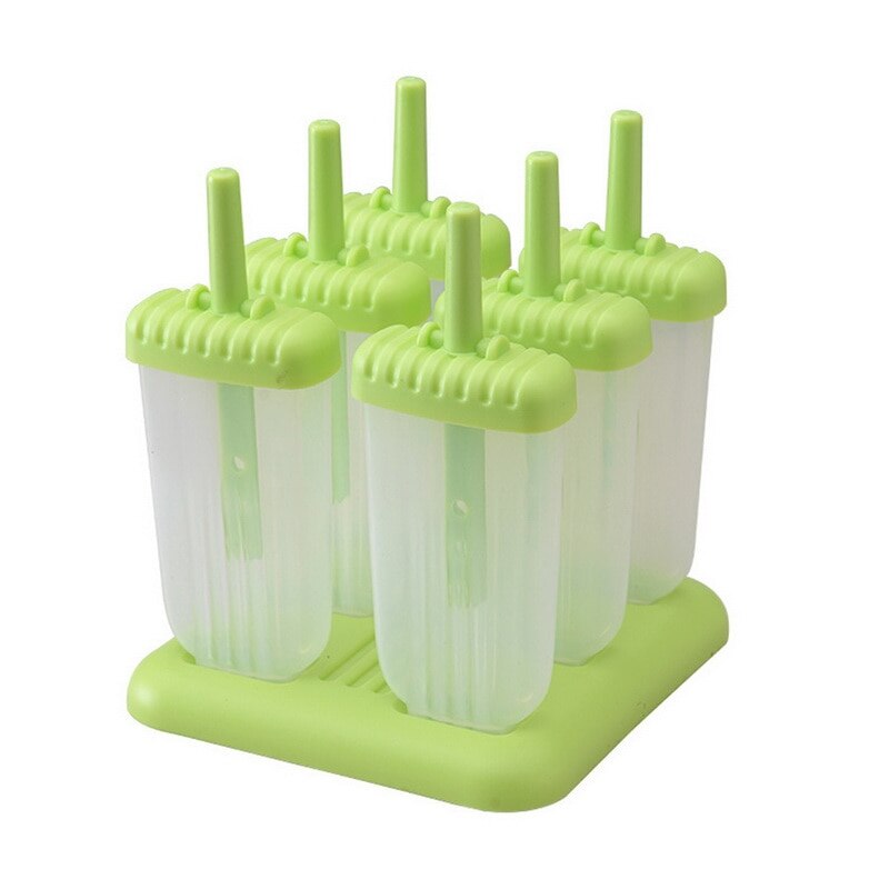 Ice Cream Mold Reusable Popsicle Mold With Sticks Kids Ice Cube Diy Tools Cell Lolly Mould Summer Gadget: green