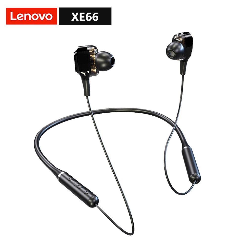 Lenovo HE05 Pro Bluetooth 5.0 Earphone In-ear Gaming Wireless Headset IPX5 Waterproof Sports Headphone with Noise Cancelling Mic: XE66 Black