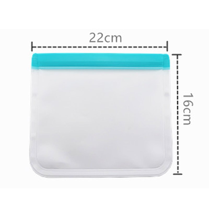1 stk genanvendelig frysetaske peva madopbevaringsposer lækagesikker køkkenarrangør top lynlås multifunktionel: 3 blå