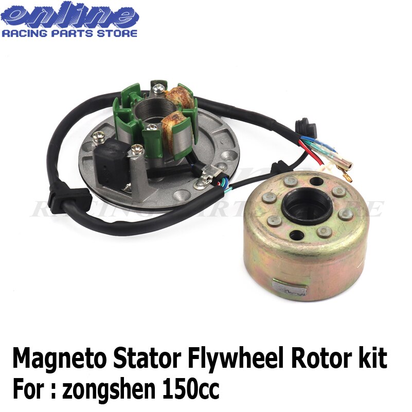 Magneto Stator 2 Pole Coil 4 Wire Flywheel Rotor Kit for ZongShen 150CC Xmotos Kaya Apollo Dirt Pit Bike Parts