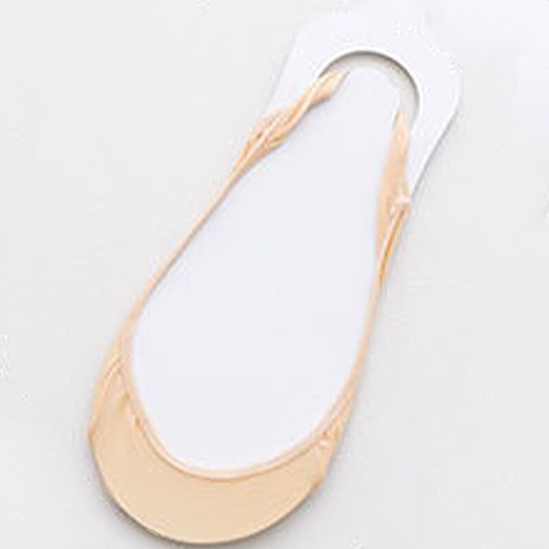 Calcetines invisibles de barco para mujer, medias antideslizantes de silicona para zapatos de tacón alto, medias finas de media palma, 1 par: Beige