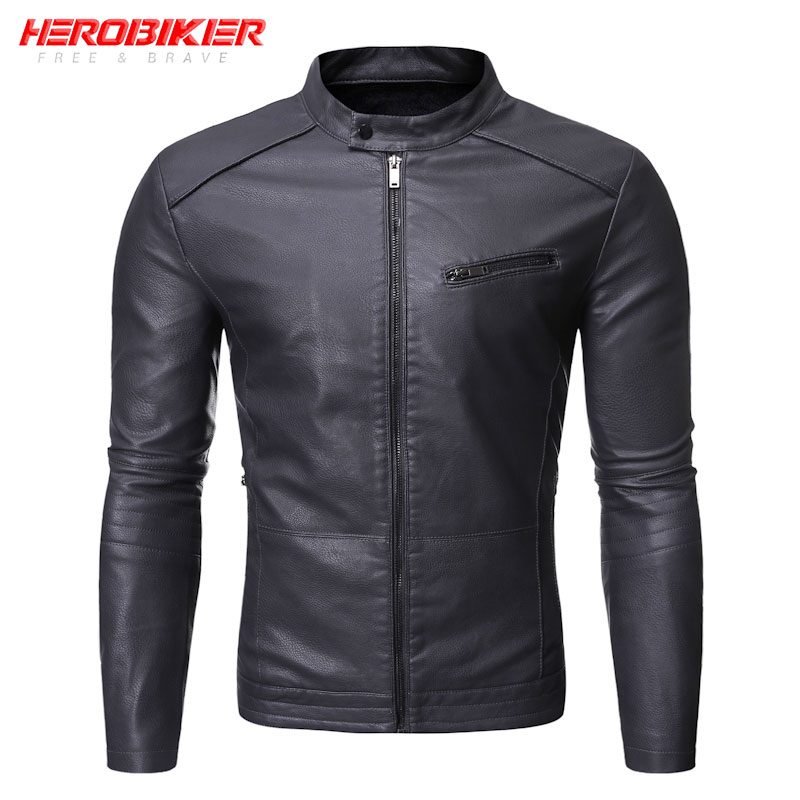 HEROBIKER Motorcycle Jacket PU Leather Retro Men Windproof Riding Jacket Personality Casual Moto Jacket Chaqueta Four Seasons