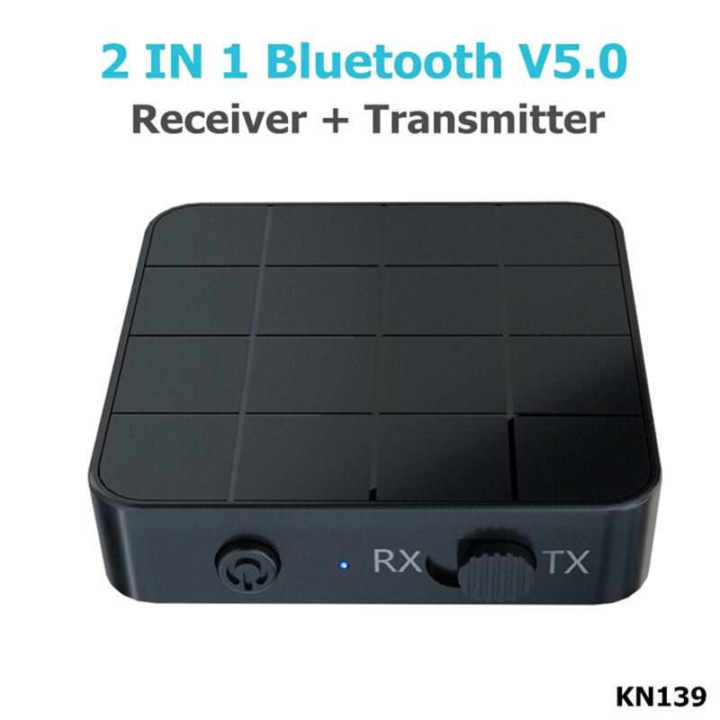 2 in 1 Bluetooth Car Kit V5.0 Transmitter Receiver Wireless A2DP 3.5mm Stereo Audio Music Adapter with aptX Low Latency