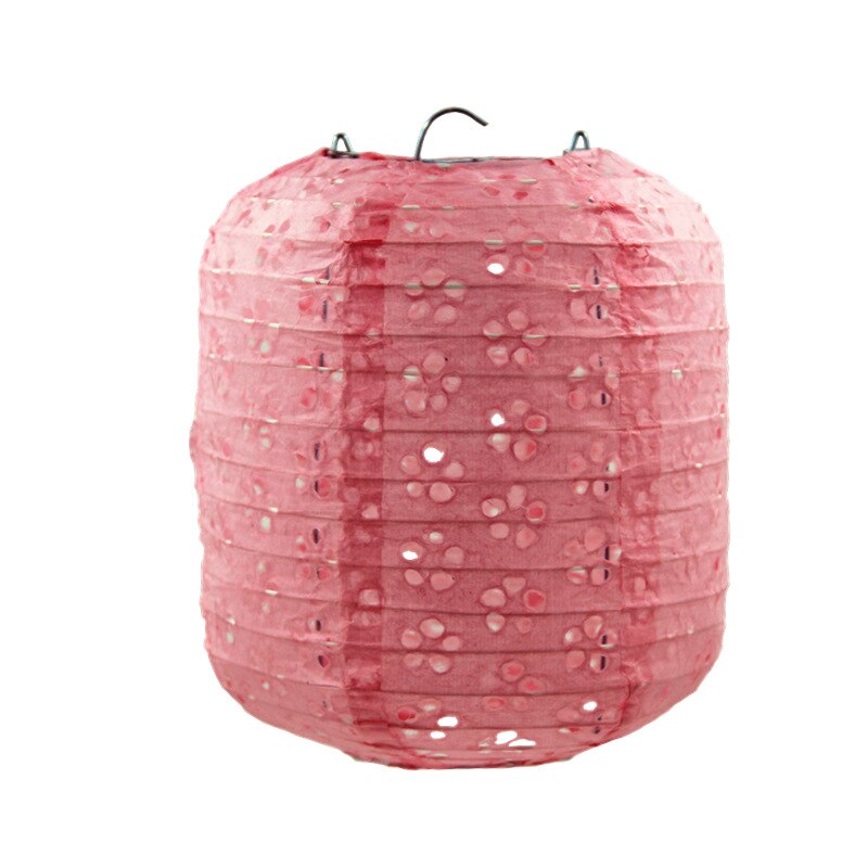 8-10-12-14-16Inch Chinese Style Hollow Paper Lanterns Wedding Paper Party Decoration Supplies Children DIY Lanterns: ellipse  pink / hollow 15cm