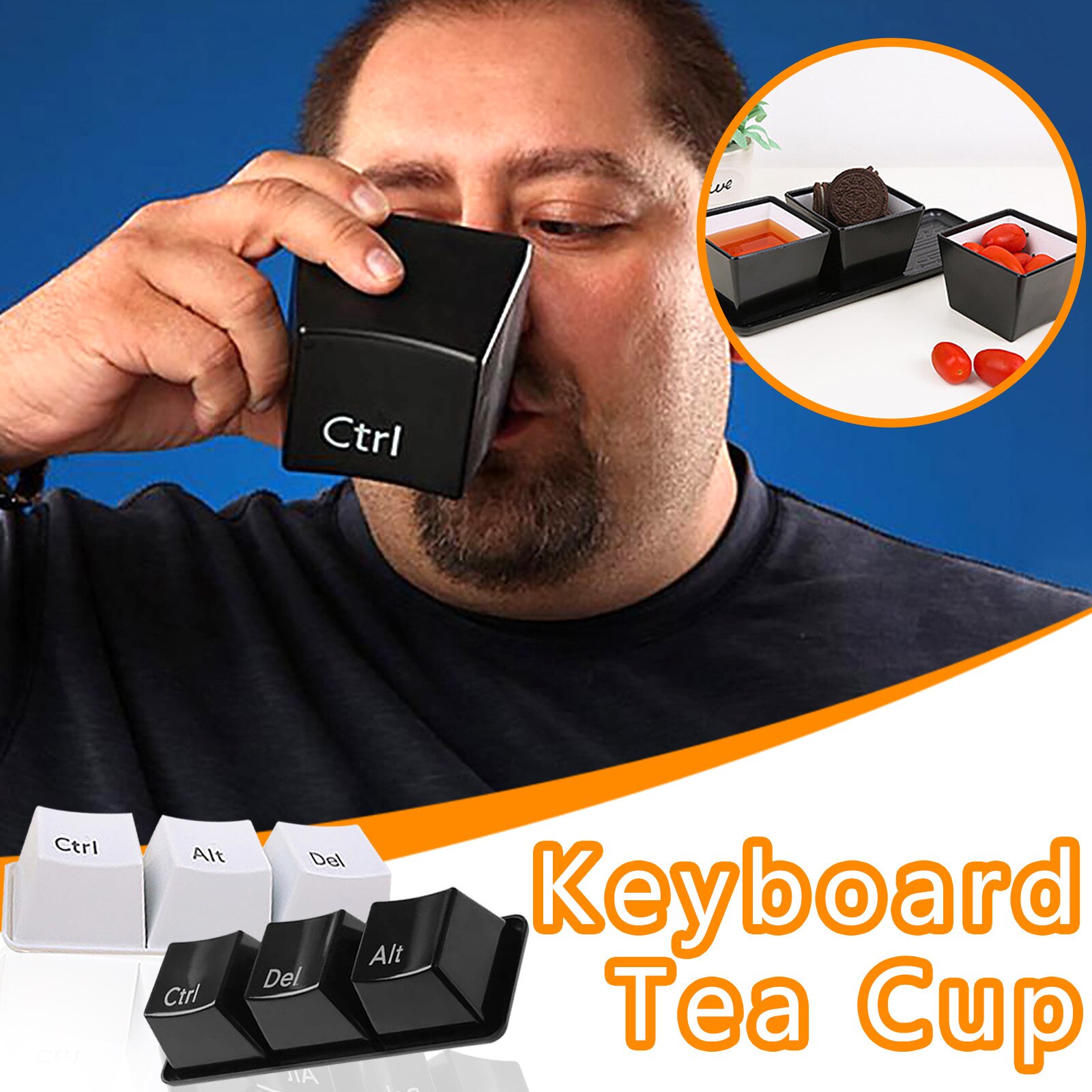 3 Stuks Tea Cup Set Toetsenbord Sleutel Ctrl-Alt Mok Koffie Container Voor Thuis Kantoor Containerlightweight Dining Mokken Draagbare drinkware