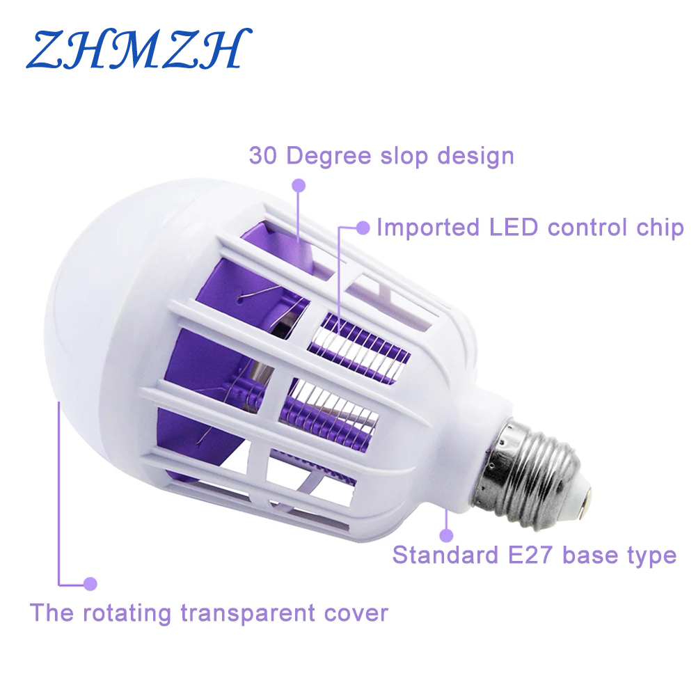 Ac220v uv-ledlampen, 9w muggenverdelgingslampen, led-muggenverdelgingslamp met elektrische schok, muggenval, insectenverdelgingslamp