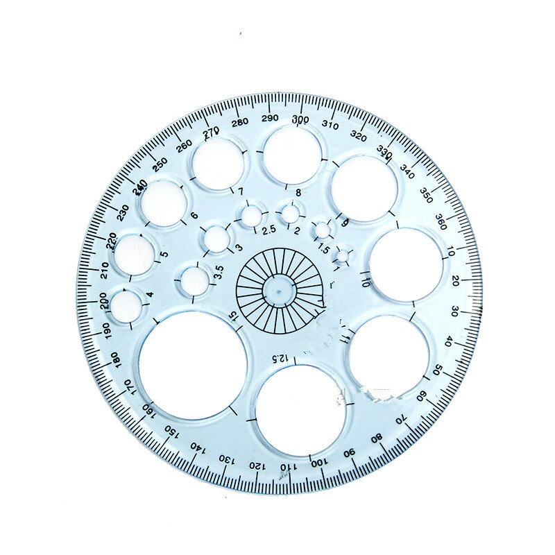 K-STAR 360 Protractor Geometric Oval Template Architectural Drawing Furniture Indoor Curve Plate Coordinate Ruler: Default Title