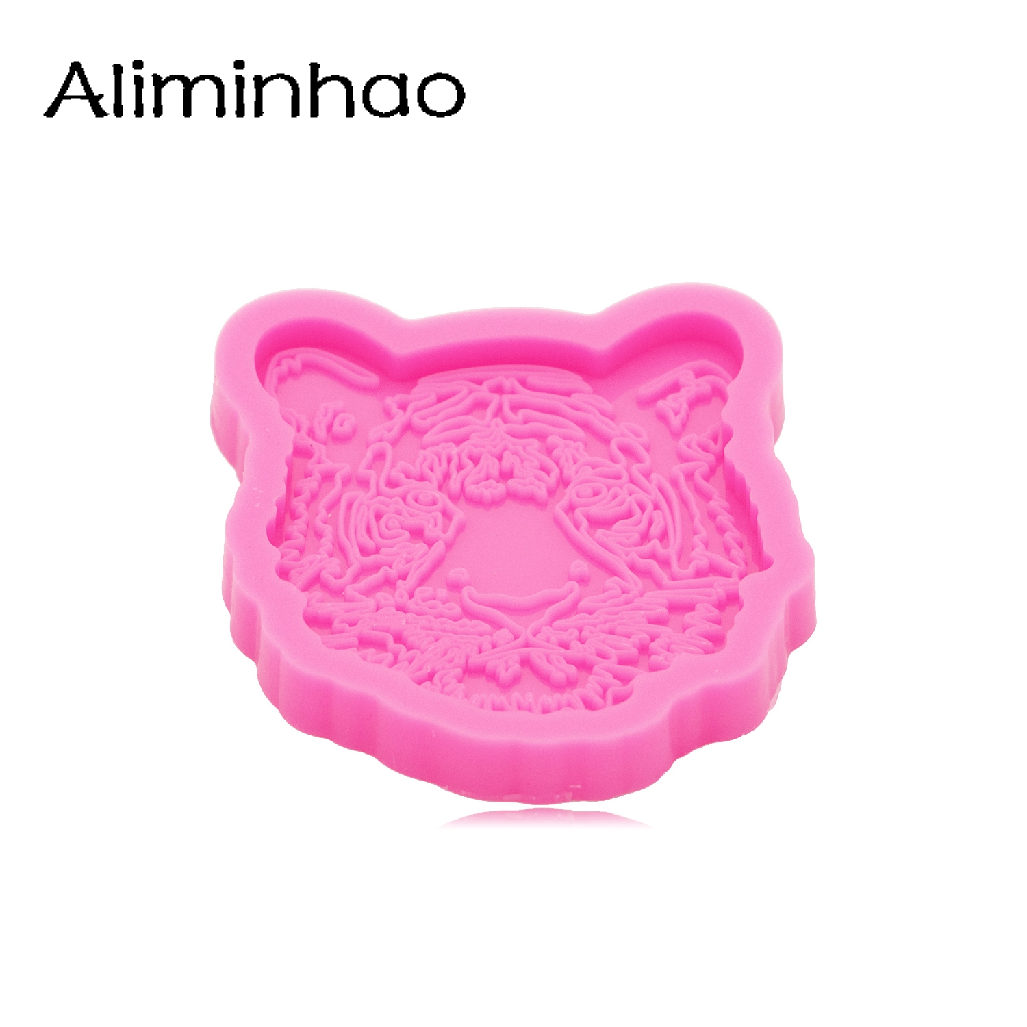 Moule en résine de Silicone DY1054, bobine d&#39;insigne tête de tigre brillant, moule de poignée de téléphone, fabrication artisanale avec époxy, moule pour chocolat