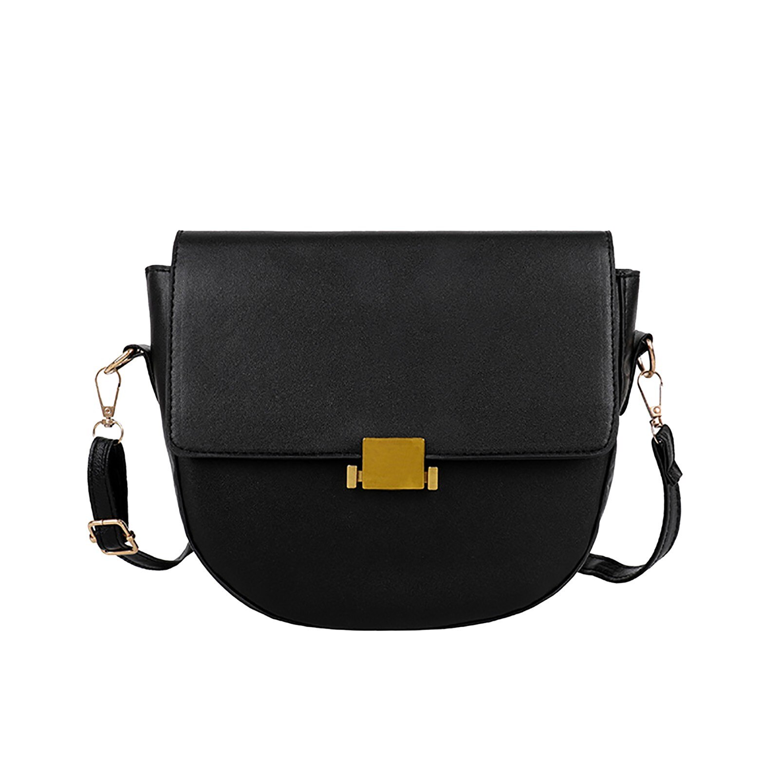 Femmes sac à bandoulière demi-cercle sacs de selle en cuir souple sacs à bandoulière sac à bandoulière sac à main tout-match sac de messager sacs à main: Black