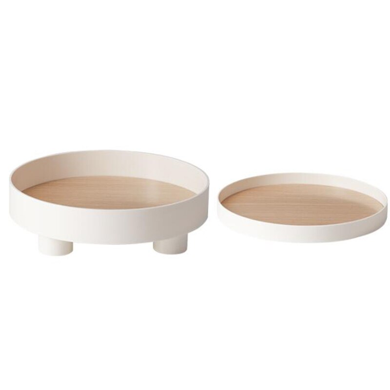 Plateau en bois porte-bougie plateau de rangement pour la décoration organisateur décor maison plateau décoratif présentoir de bijoux assiettes alimentaires conteneur: 2pcs white