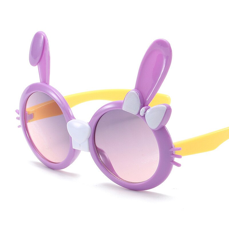 1pc Lovely Rabbit Children's Sunglasses Girls Boys Cute Cartoon Sun Glasses for Kids Sunglasses UV400 Kids Animal Goggles: Purple 