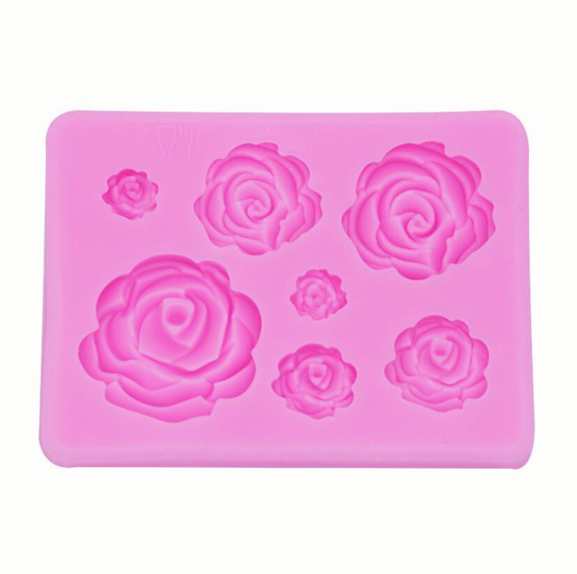 Rose Flower Silicone Molds Wedding Cupcake Topper Fondant Cake Decorating Tools Sugarcraft Candy Clay Chocolate Gumpaste Moulds