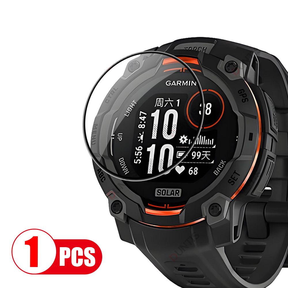 Screenprotector voor Garmin Instinct 3 AMOLED & SOLAR 50 mm 45 mm 3D gebogen schermbeschermer Ultra-HD beschermfolieaccessoires: XXL / WHITE