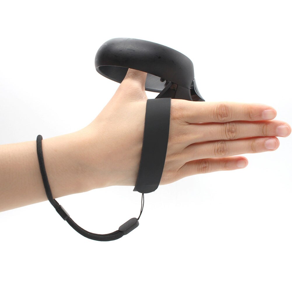 1pair VR Headset Knuckle Strap Non Slip Black Wear Resistant Comfortable Adjustable Wristband Touch Controller for Oculus Rift S