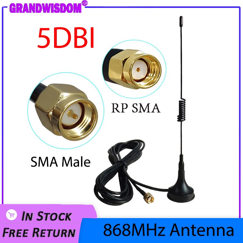 868 Mhz 900-1800 Mhz LORA Antenne 5dbi SMA Männlich weiblich 300cm Kabel 868 mhz 915 IOT antena Saugnapf Antenne Basis magnetische antennen