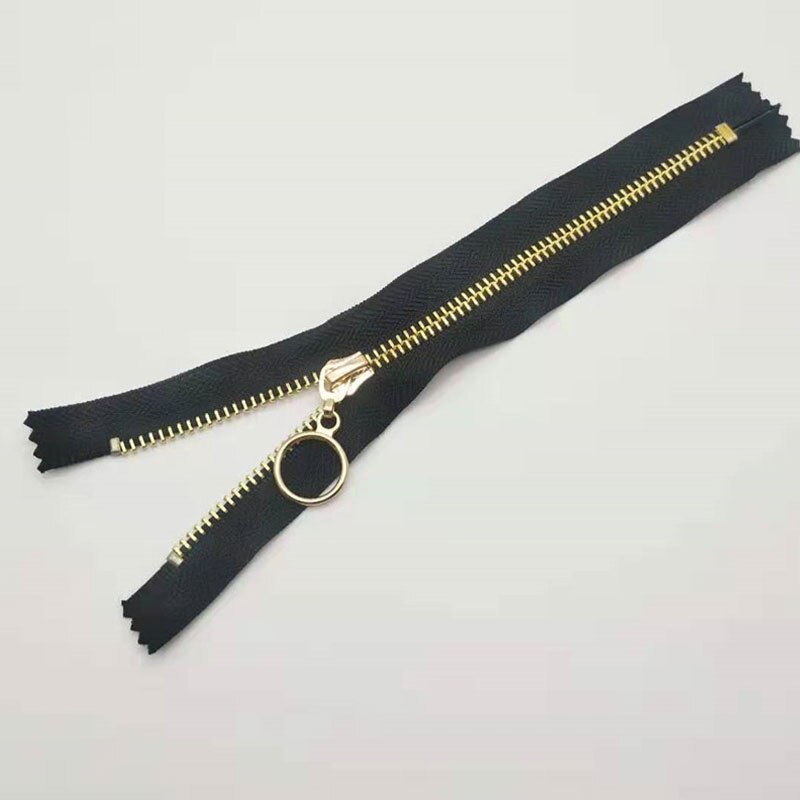 Close-End Black Gold Metal Zipper for Sewing zip Garment Accessories Jeans Zippers Zinc Alloy DIY tools zipper: Black / 20cm
