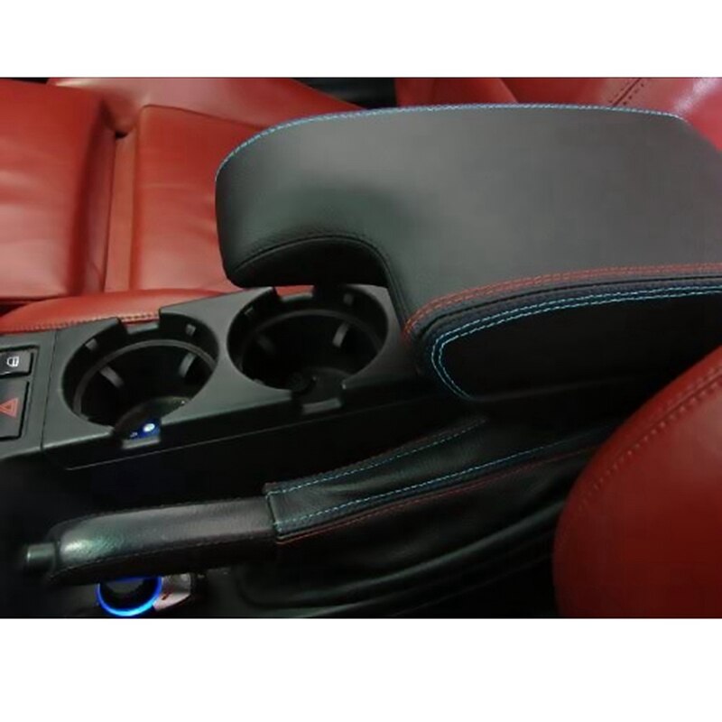Zwart Suede Armsteun Doos Center Console Deksel Cover Opbergdoos Voor Bmw E46 3 Serie 1999-2004