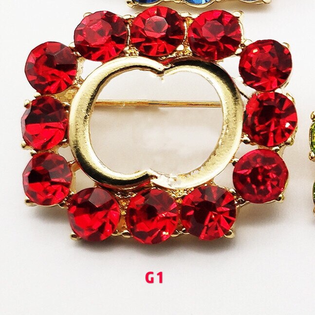 letter c brroch gg brooches for women jewlry for girls rhinestone brooch pins: red rhinestone