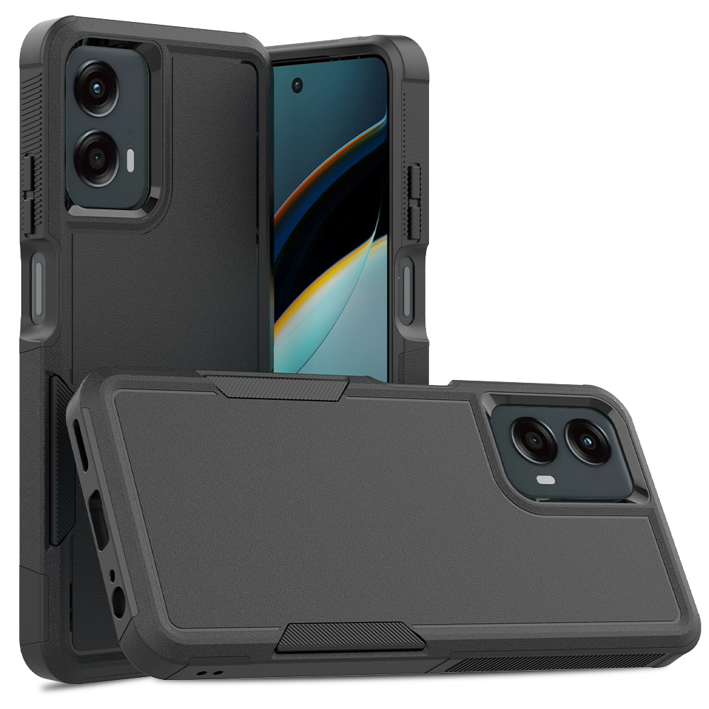 Moto G 5G Protective Phone Case Shockproof Case Dual Layer Hard Cover for Motorola G 5G With Screen Protector: black