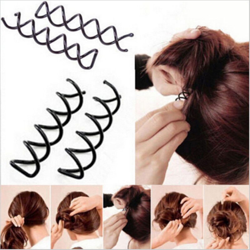 5Pcs Spiral Spin Screw Pin Hair Clips Hairpin Twist Barrette Bridal Hair Accessories Plate Made Tool Black Color Makeup Tool Kit