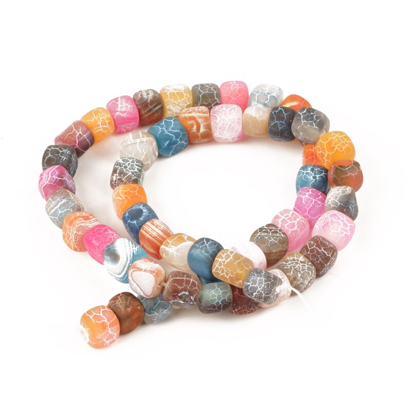 16 Colors Natural Stone Square Dragon Veins Agates Beads Loose Beads 8mm 50pcs Needlework DIY Necklace Bracelet: ZFX-FH015