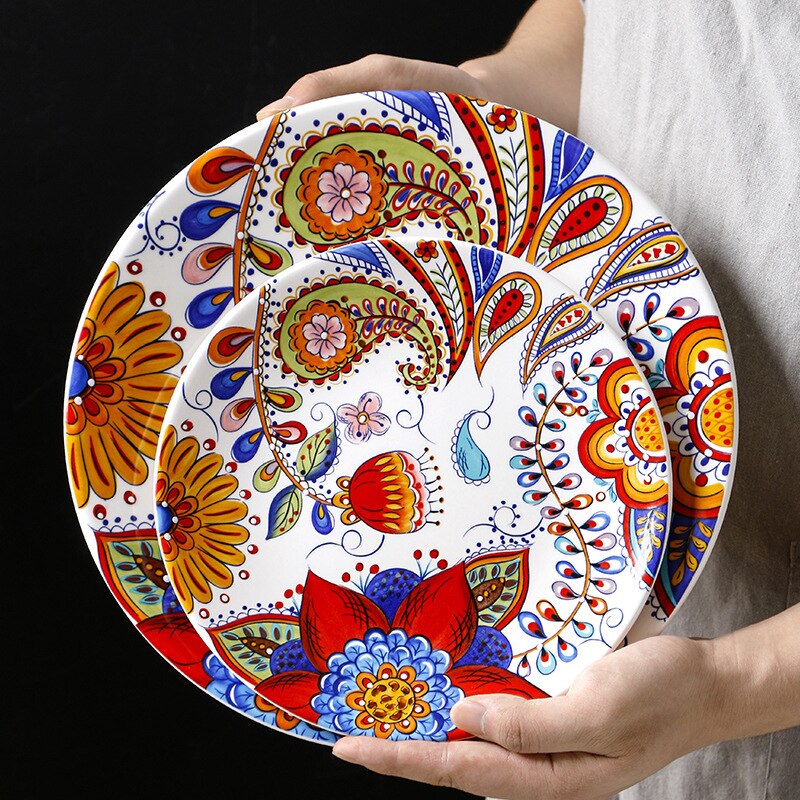 steak plate bowl cup set western dish ceramic plate dish dish personality home fruit plate breakfast plate