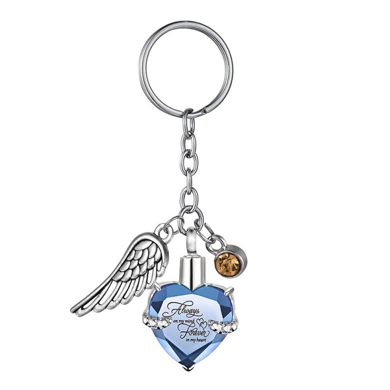 1PC Bunte Herz knapp aufbringen Feuerbestattung Asche Schmuck Keychain Haustier Denkmal Hund Katze Urnen DIY Liefert: 9