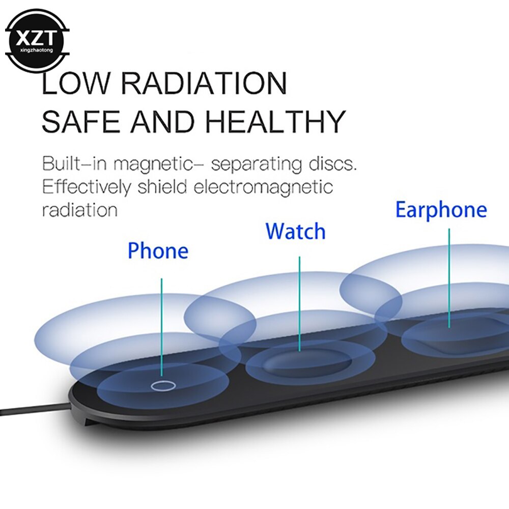 3 in 1 senza fili caricabatterie pad per Mela iWatch 4 3 2 1 per Airpods IPhone 11 pro Max XR 8 del telefono di Samsung di Ricarica Veloce pad Caricabatterie