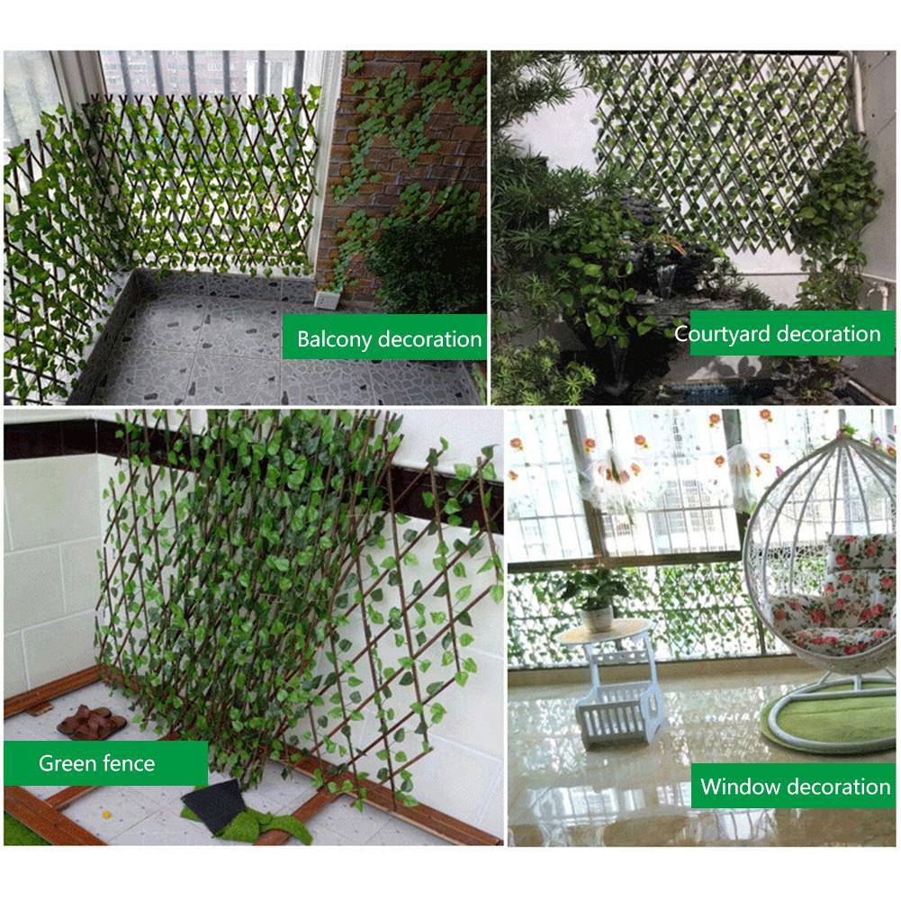 Justerbart tilbagetrækkeligt hegn kunstigt bladrulle uv fade beskyttet privatliv hækvæg landskabspleje have hegn balkon bq