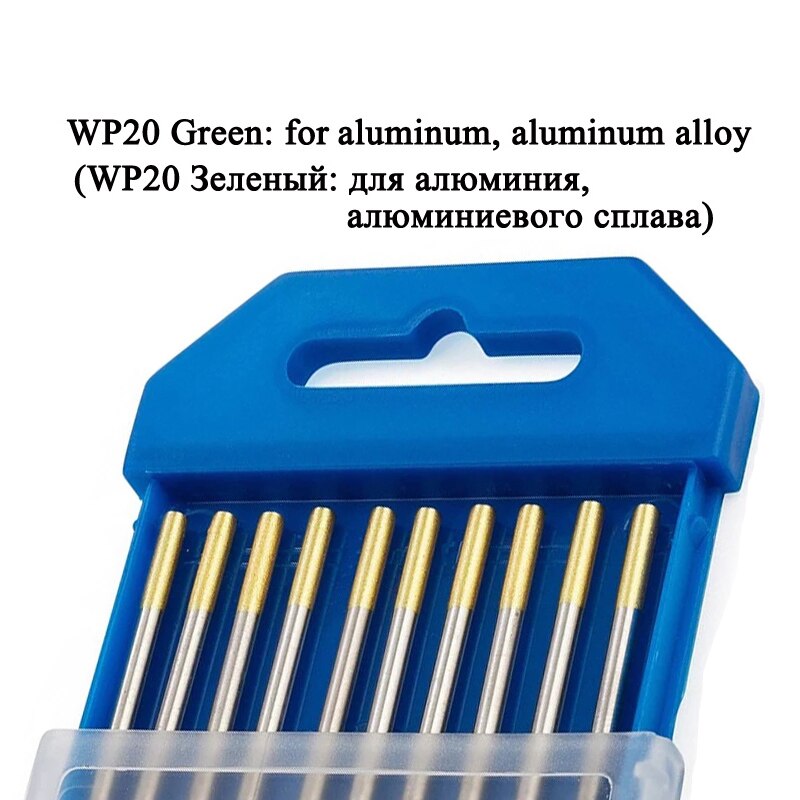 10 sztuk Tig Arc pręty spawalnicze wolframu elektrody spawalnicze do stali nierdzewnej aluminium, żelazo spawanie WT20 WP20 WC20: WP20 Green / 3.0mm