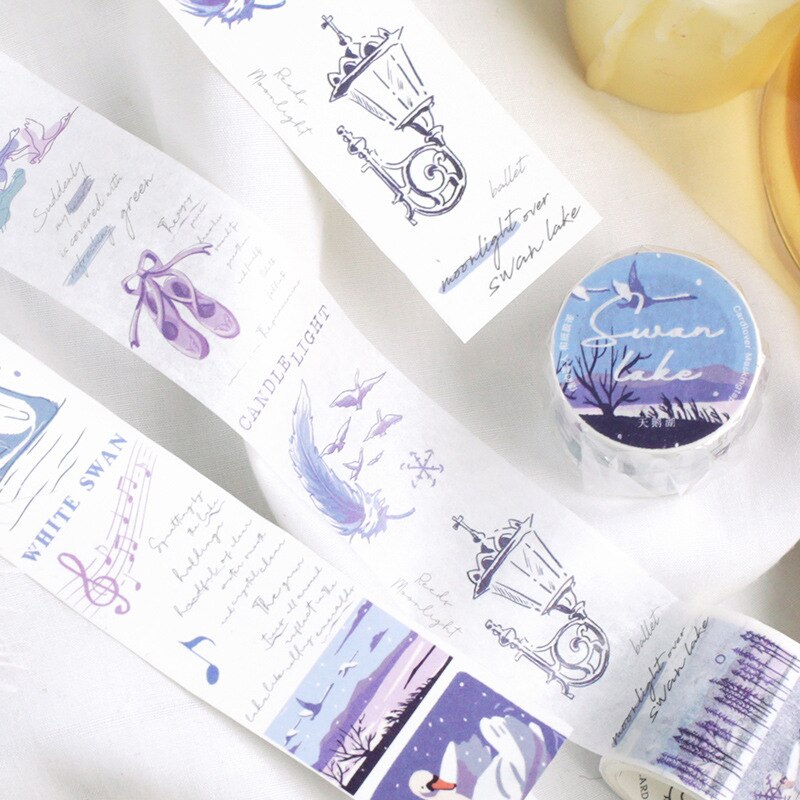 30mm*3m Kawaii Cute Swan Lake Garden Washi Tape Stickers Scrapbooking Masking Tapes School Office Supplies Bullet Journal sl2878